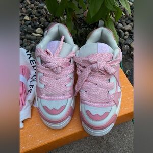Naked Wolfe Sneakers in Pink and White